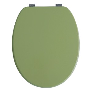 Sanitop-Wingenroth WC-Sitz Venezia Oliv, antibakterieller WC Deckel aus Holzkern mit Metallscharnier.