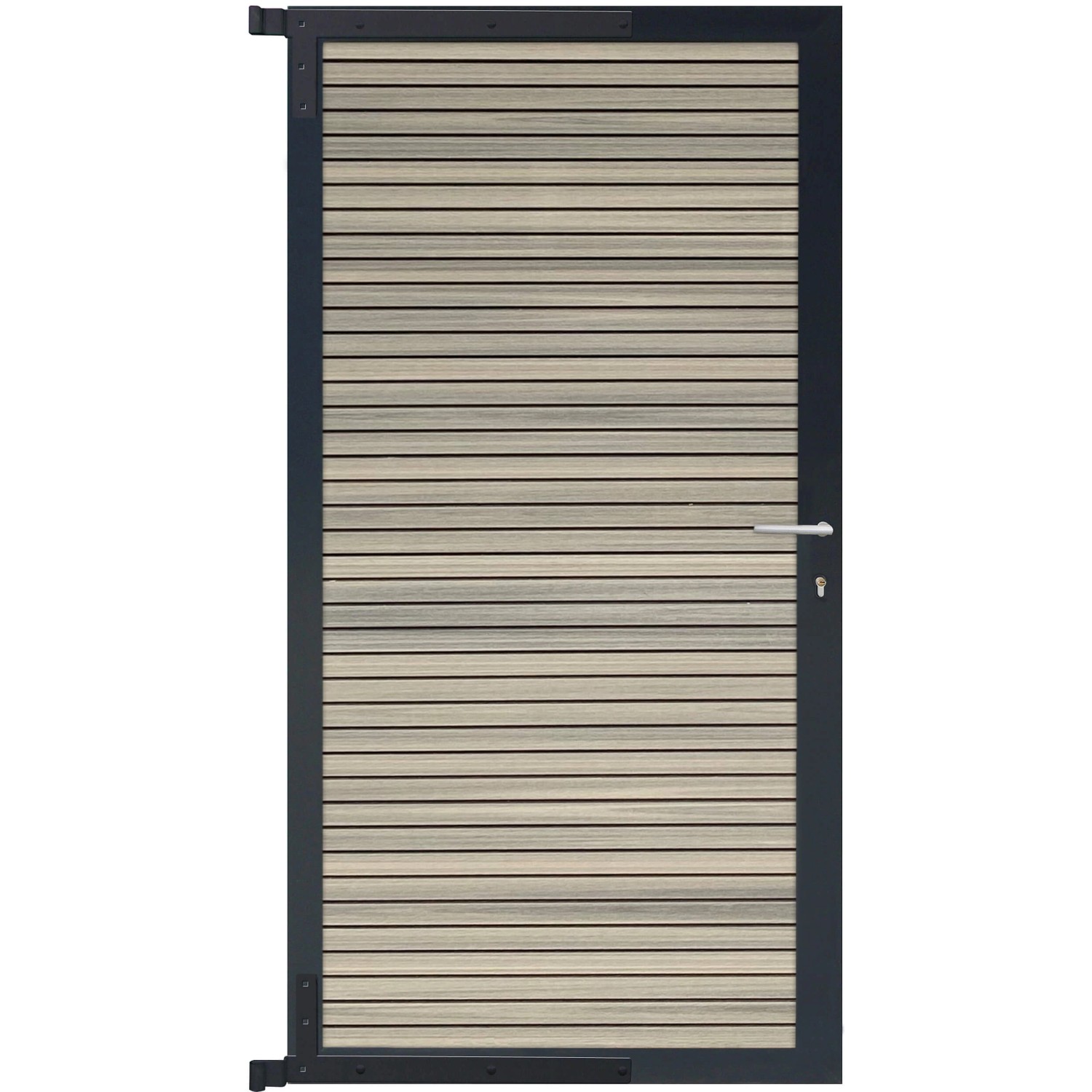 GartenLand Steckzauntor Shadowline ca. 90 x 175 cm WPC Amethystgrau Alumini günstig online kaufen