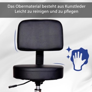HOMCOM Rollhocker mit 5 Rollen Ø35 x 72-84 cm