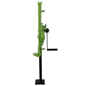 TRUTZHOLM Stockwinde 1500 kg, grüne Hebewinde mit Kurbel und großer Grundplatte.