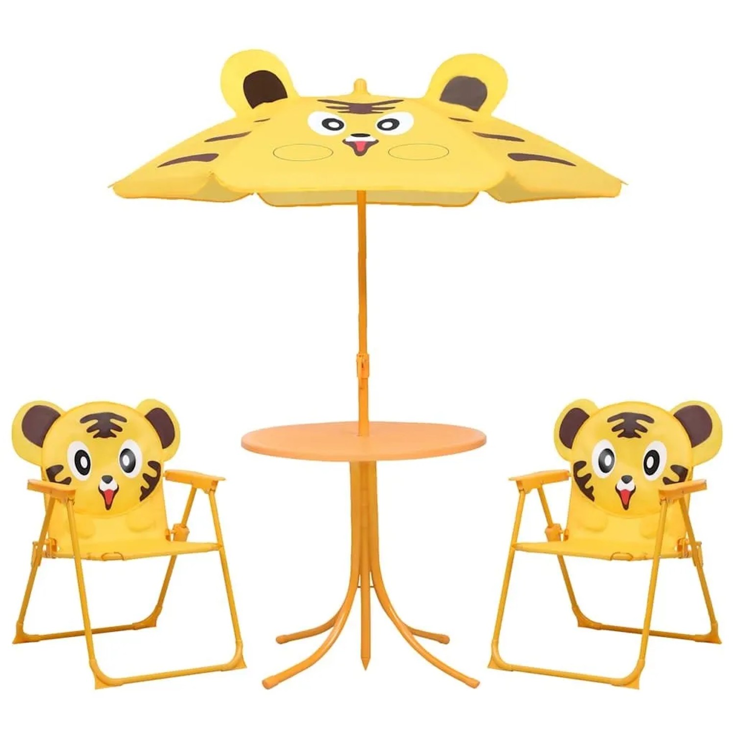 Furnicato 3-tlg Garten-bistro-set Für Kinder Mit Sonnenschirm Gelb