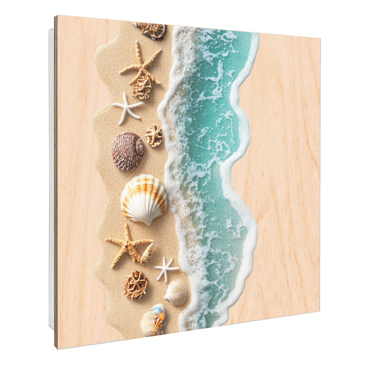 Banjado Schlüsselkasten mit Holzfront 30x30cm Weiß Scharnier Links 50 Haken günstig online kaufen