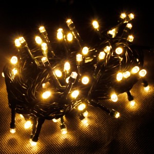 Mojawo 80er Lichterkette LEDs  Weihnachtsbeleuchtung Innen und Außen Warmweiß Grün