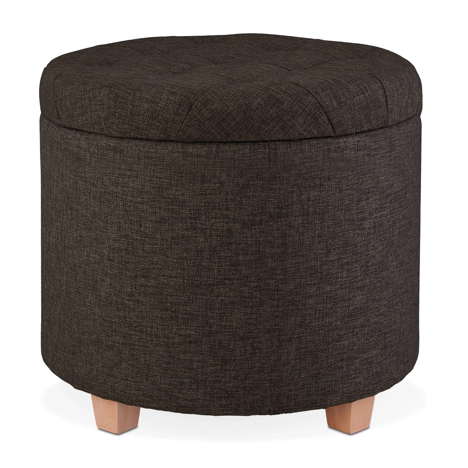 Relaxdays Sitzhocker Stoff Braun mit Stauraum 41 cm x 44 cm 5,4 kg