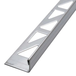 Dalsys Fliesenschiene L-Profil, 2,5m, 10mm, Edelstahl gebürstet, Winkelprofil für Fliesenkanten.