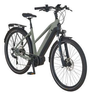 Prophete Trekking E-Bike Entdecker 4.0 Damen, moosgrau-schwarz matt, 28 Zoll. Komfortables E-Bike mit Mittelmotor.