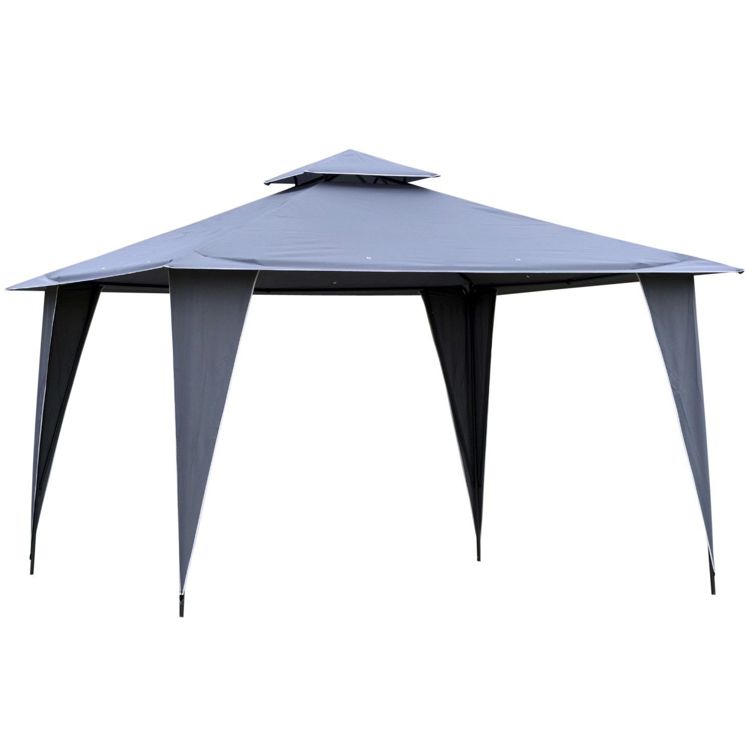 Outsunny Pavillon Metall  Polyester Grau 345L x 345B x 268H cm günstig online kaufen
