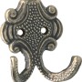 Wandhaken 431 in Altmessing brüniert, Metallhaken mit dekorativem Design für die Wandmontage.