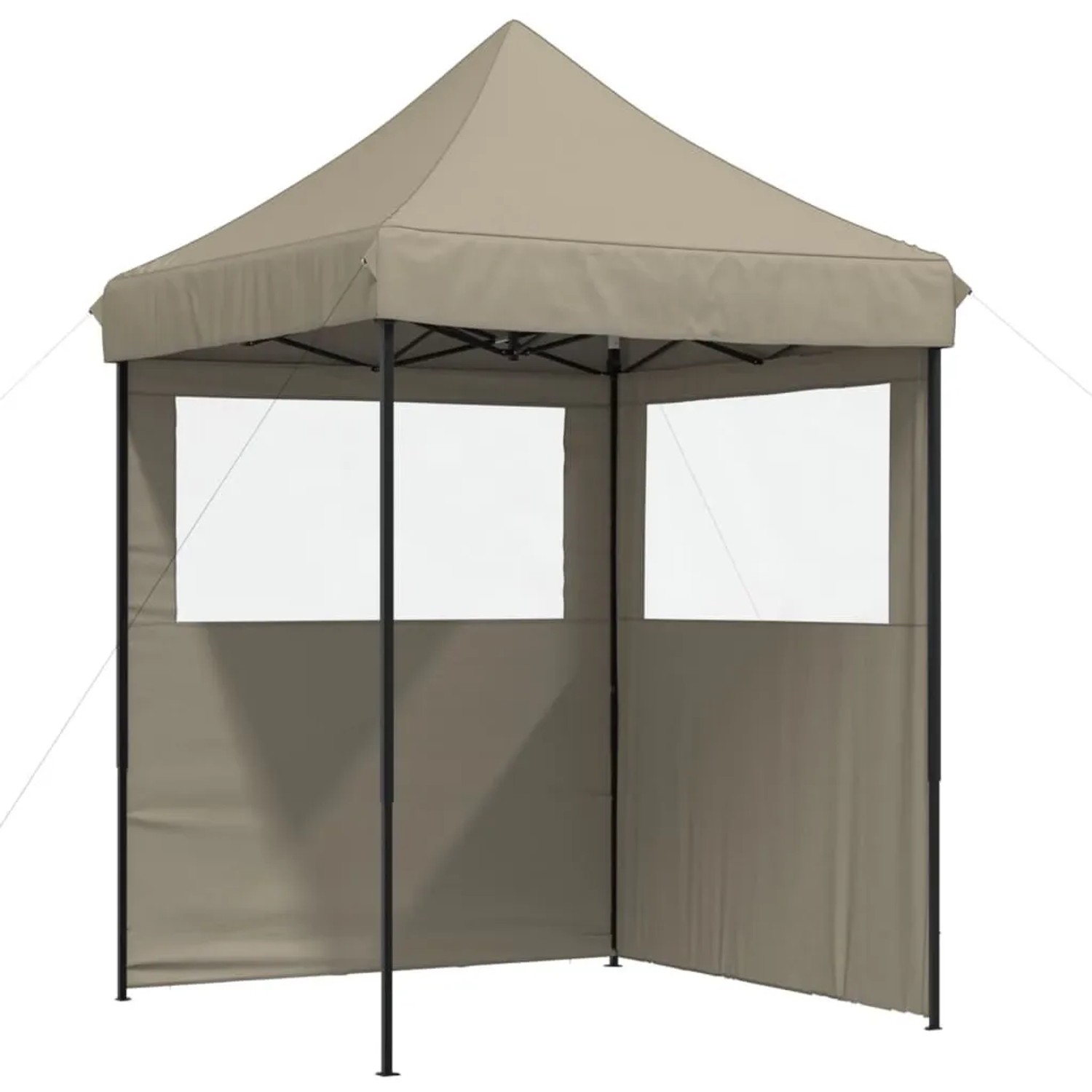 vidaXL Partyzelt Faltbar Pop-Up mit 2 Seitenteilen Taupe 4004994