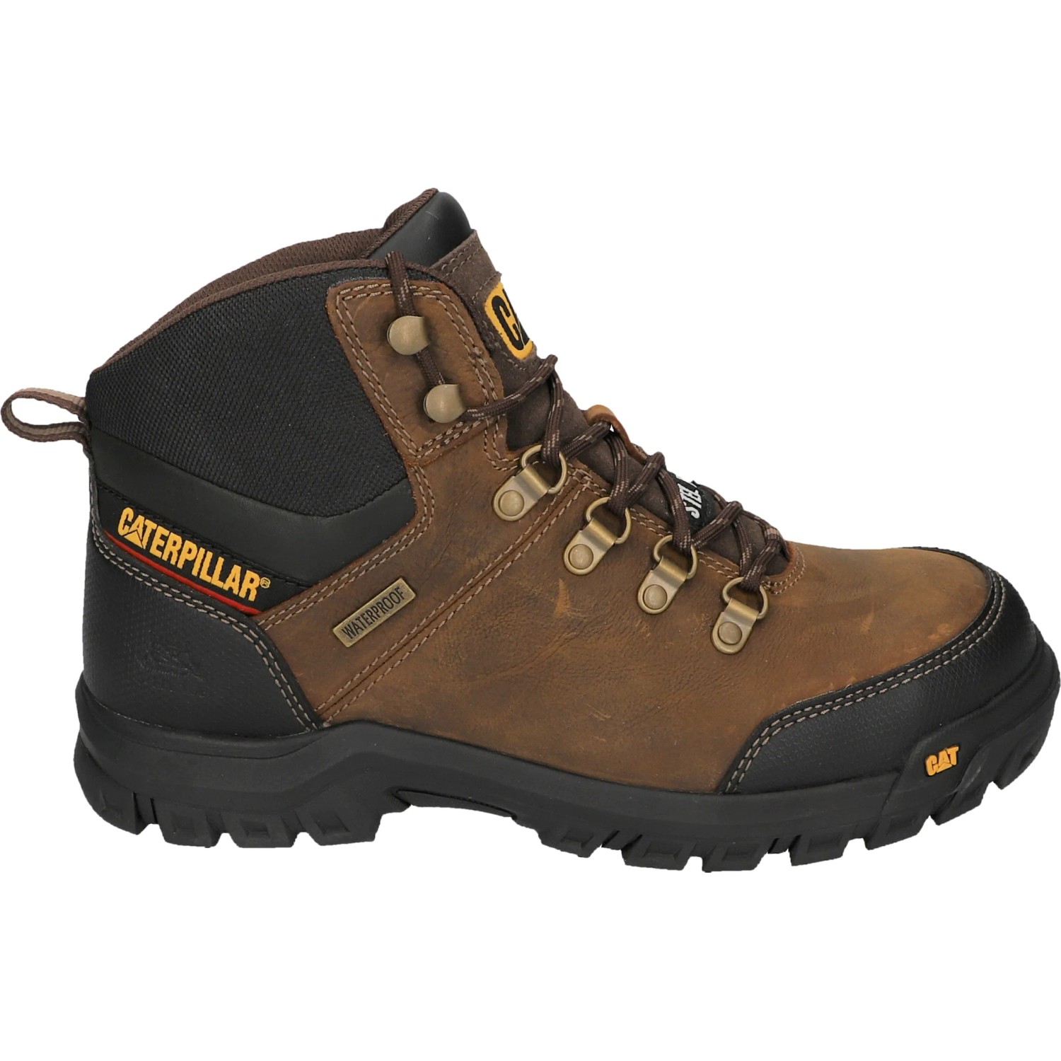Brauner Cat Sicherheitsstiefel Framework S3, Größe 40, wasserfest und robust für sicheres Arbeiten.