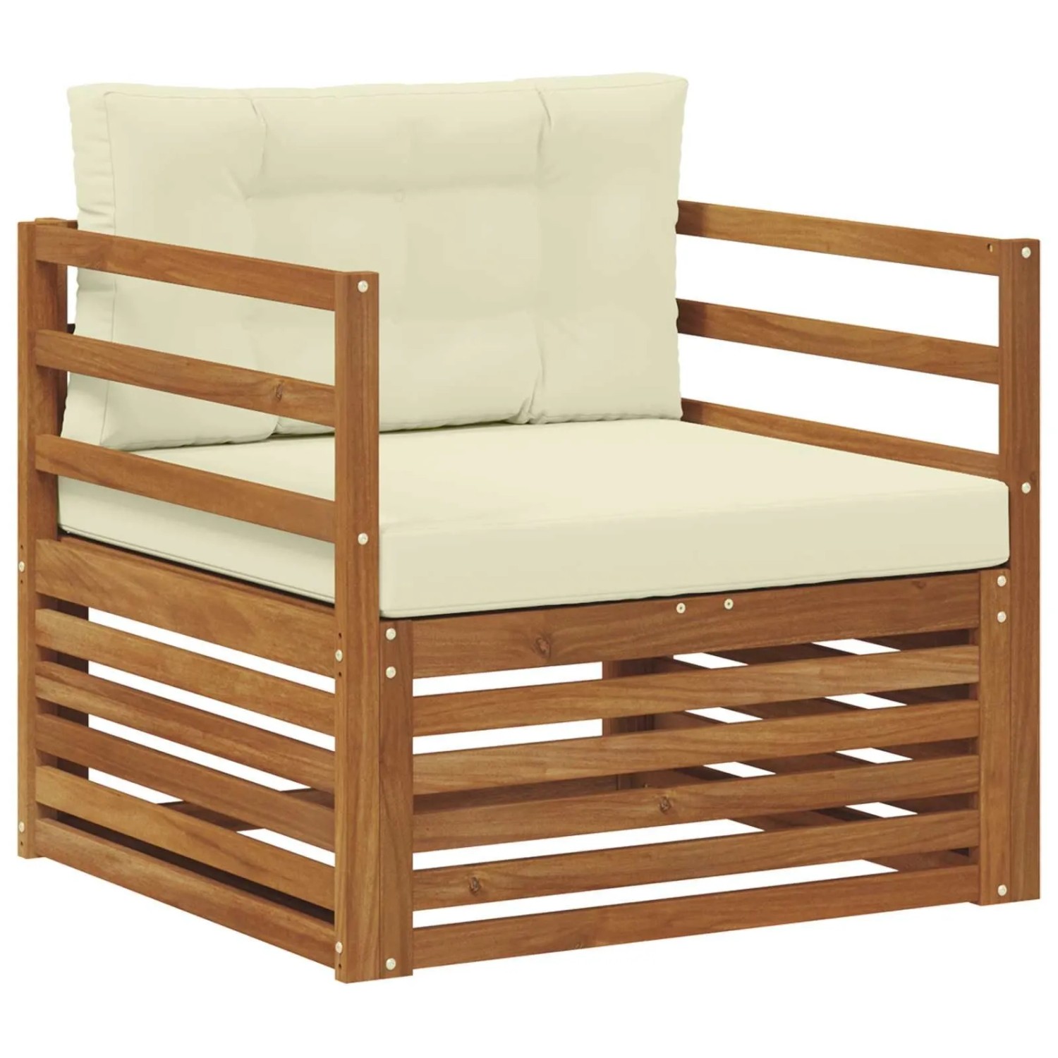 vidaXL Outdoor-Sofagarnitur Massives Akazienholz und Polyester Natur 3436375