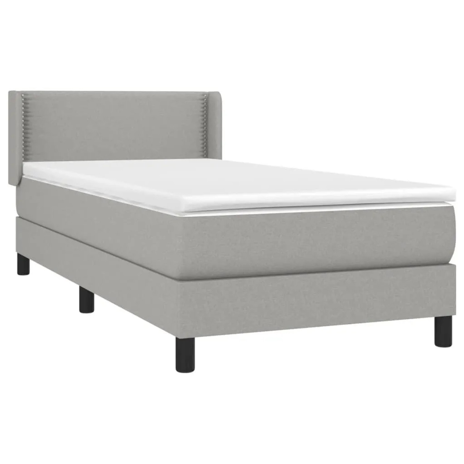 vidaXL Boxspringbett mit Matratze Hellgrau 80x200 cm Stoff 3129585