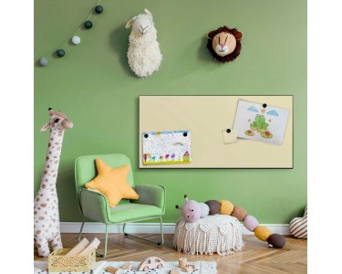 Banjado® Magnettafel 30x75 Cm – Mit Motiv Bunte Kreide, Inkl. 4 Magnete & Montageset