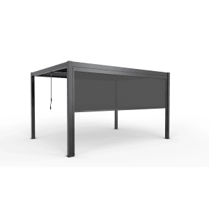 Ximax Seitenmarkise, Aluminium Pergola 400 cm, Dunkelgrau, für Wind- und Sichtschutz.