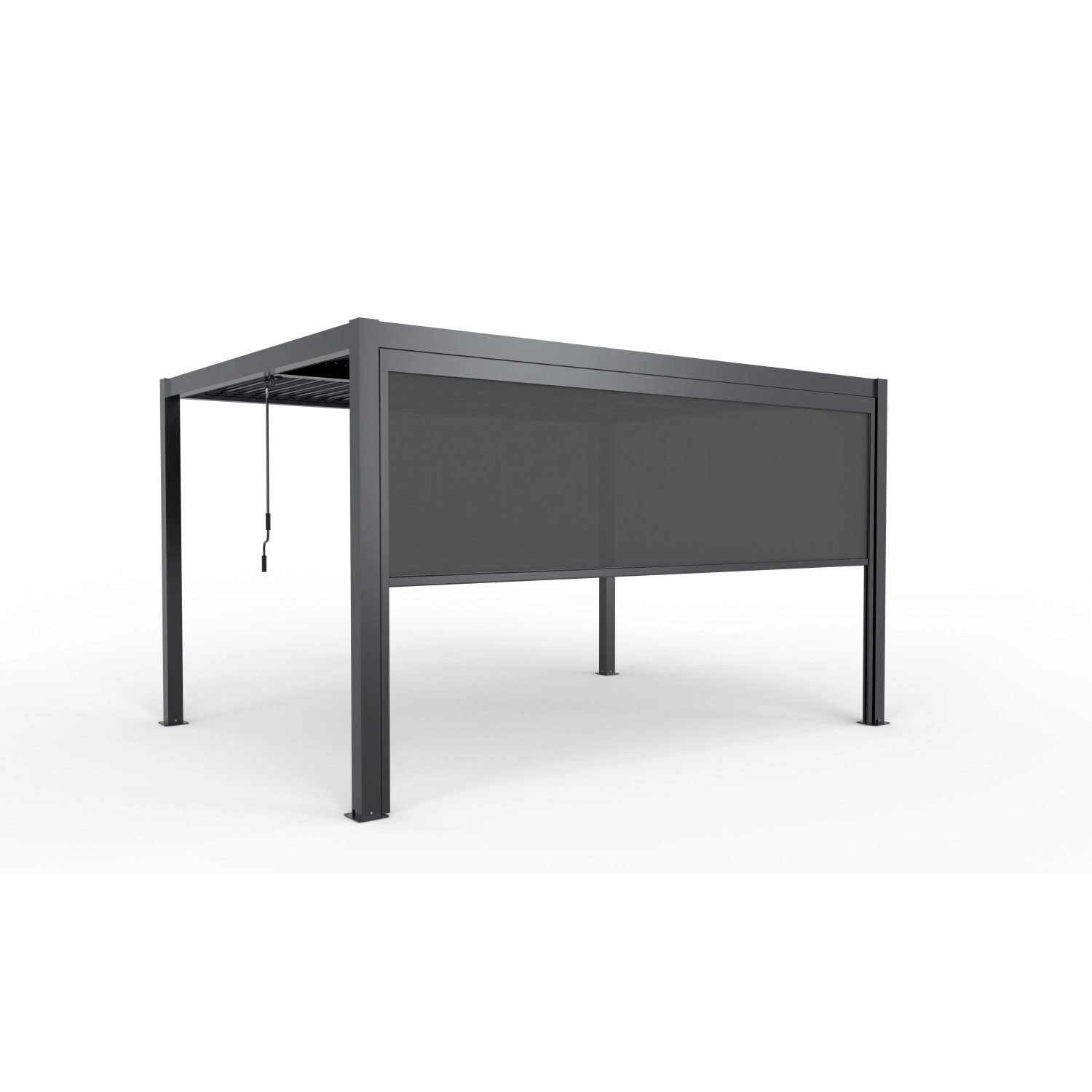 Ximax Seitenmarkise, Aluminium Pergola 400 cm, Dunkelgrau, für Wind- und Sichtschutz.