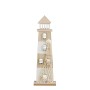 Deko-Leuchtturm von Mica Decorations, braun/weiß, 31cm hoch. Maritime Dekofigur für Ihr Zuhause.