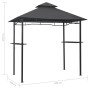 Anthrazitfarbener BBQ-Pavillon (240x150x255 cm) mit Stahlrahmen und Bartresen für Grillabende.