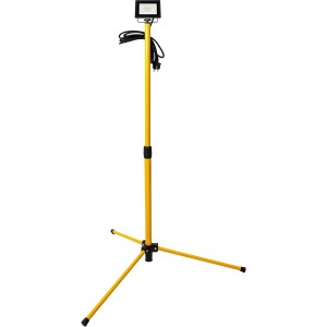 LED's Work Arbeitsleuchte mit Stativ, 10W, 4000K, IP54, gelbes Stativ, Baustrahler