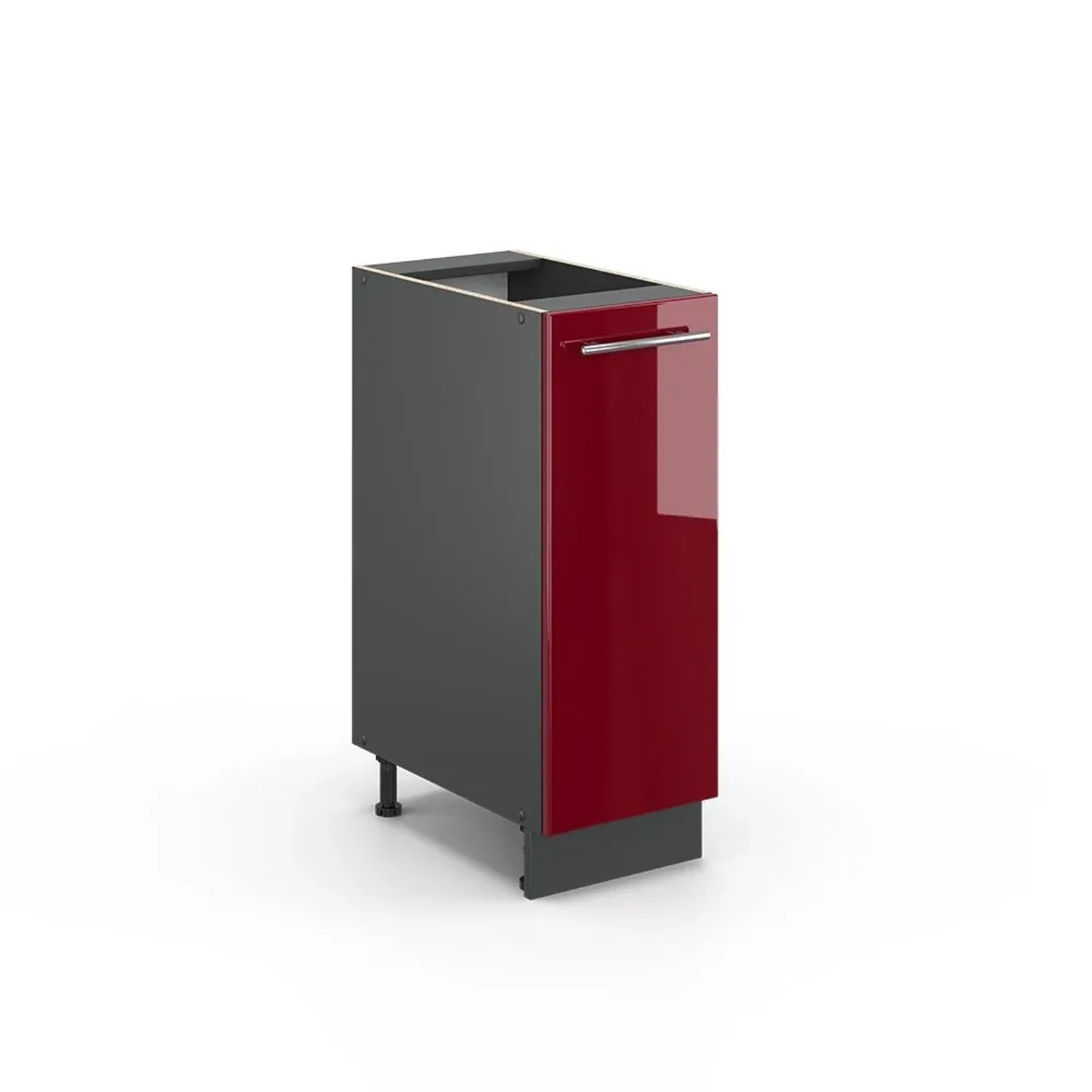 Vicco Apothekerschrank Fame-Line Bordeaux Hochglanz Anthrazit 30 cm ohne Arbeitsplatte