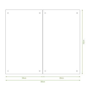 Banjado 2-teilige Glas Herdabdeckplatte 30x52cm, auch als Schneidebrett nutzbar.