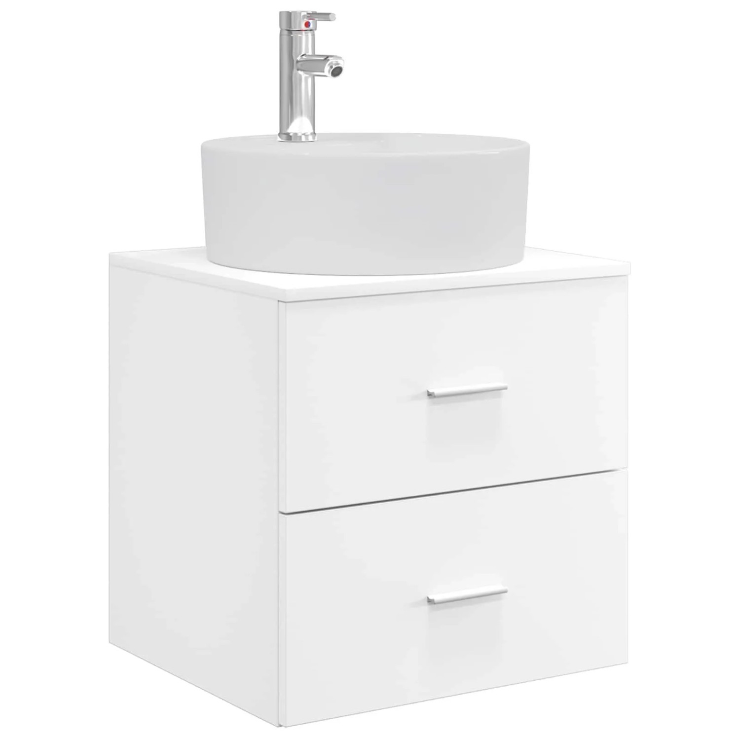 vidaXL Wandmontierte Waschtisch Weiß 49,5 x 44,5 x 65 cm Holzwerkstoff 890294