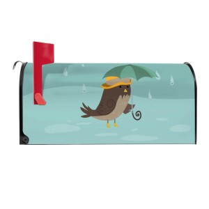 Schwarzer Banjado US Briefkasten mit Rainbird Motiv. Amerikanischer Postkasten aus Stahl, pulverbeschichtet.