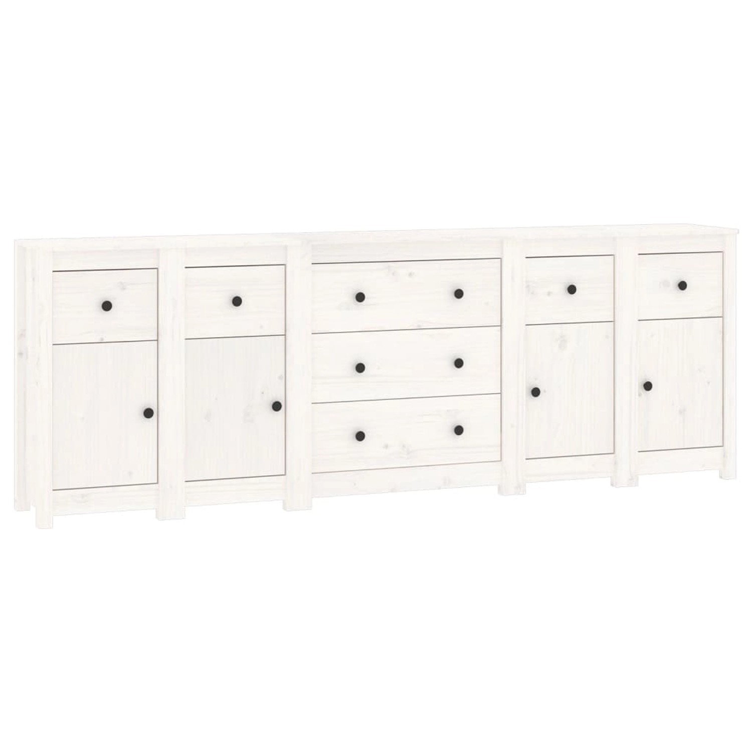 vidaXL Sideboard Weiß 230x35x80 cm Massivholz Kiefer 3114095 günstig online kaufen
