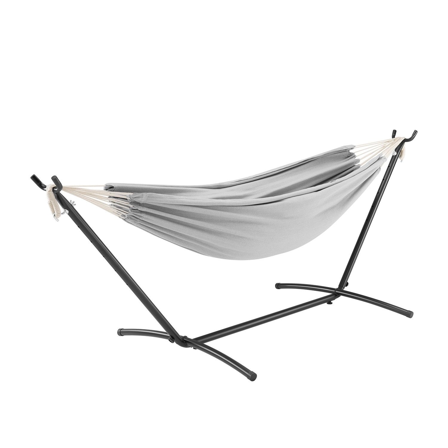Juskys Hängematte Paya mit Gestell 281 x 107 x 96 cm Hellgrau günstig online kaufen