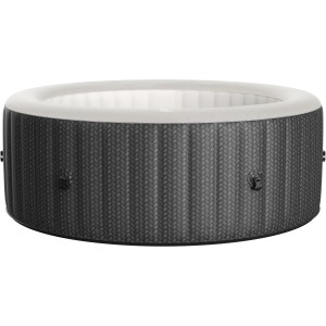 Mobiler, runder OBI Whirlpool im Rattan Design, Ø 204 cm, für bis zu 6 Personen.