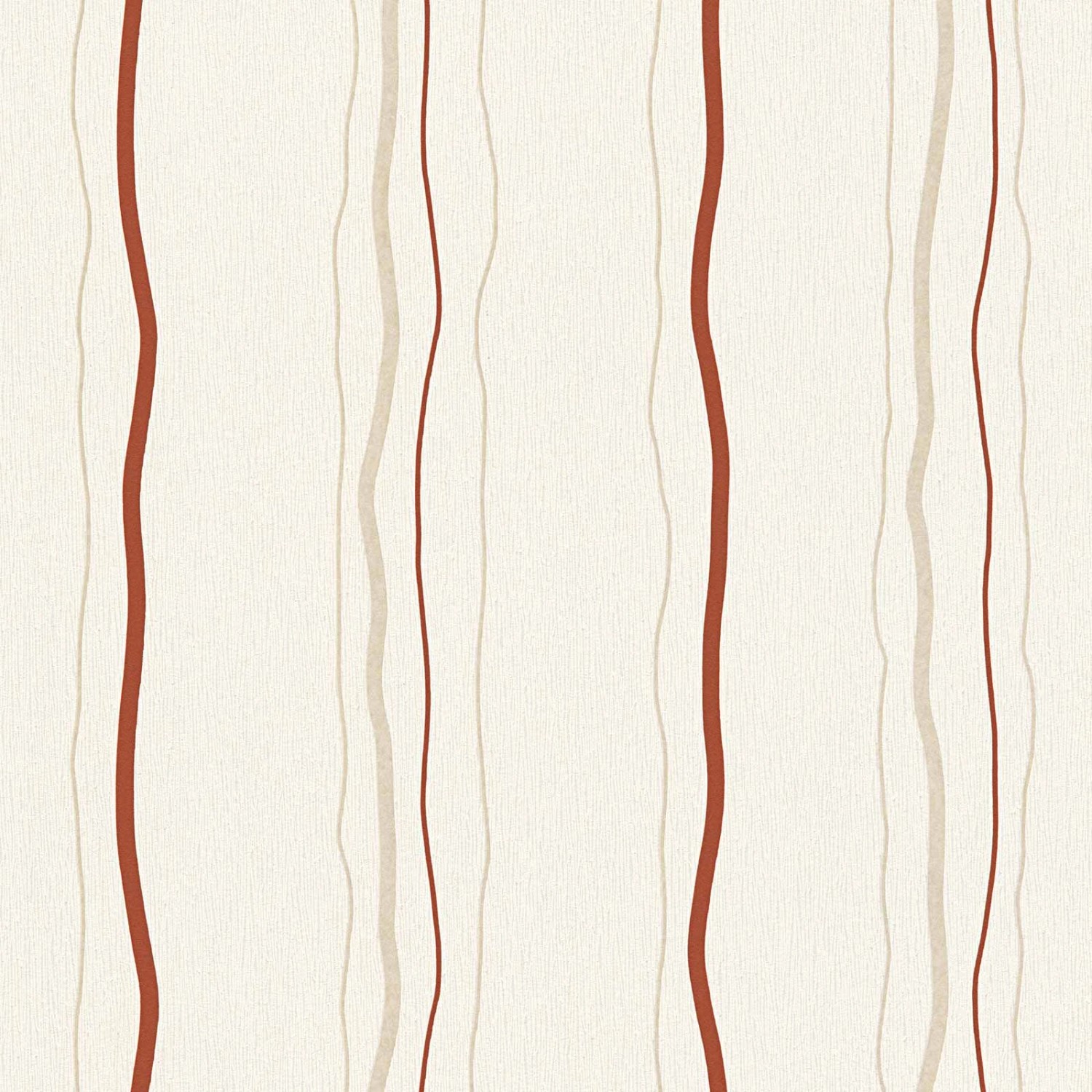 Bricoflor Gestreifte Tapete Rot Creme Beige Streifen Vliestapete Geschwungene Linien für Wohnzimmer und Flur Vlies Strei