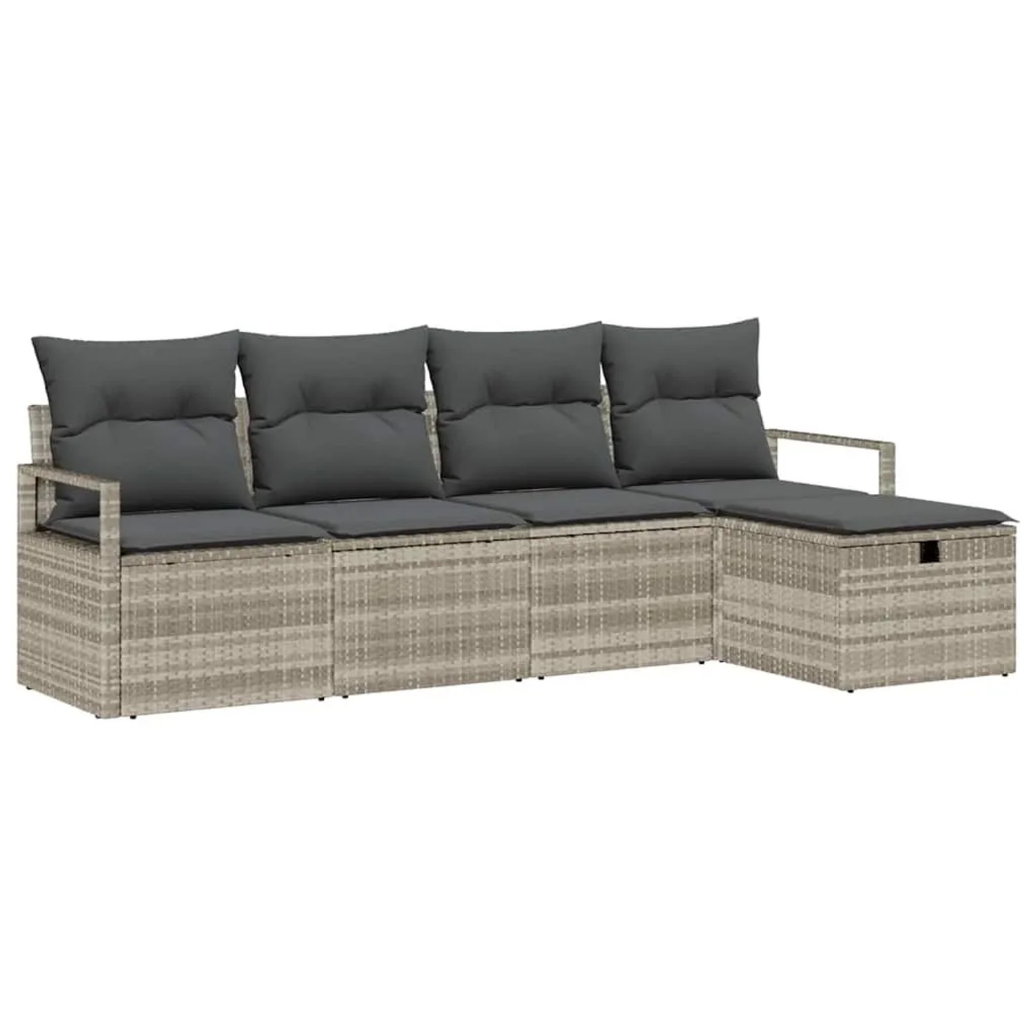 vidaXL Sofa Set mit Kissen mit Speicher Hellgrau Poly-Rattan 3359161 günstig online kaufen