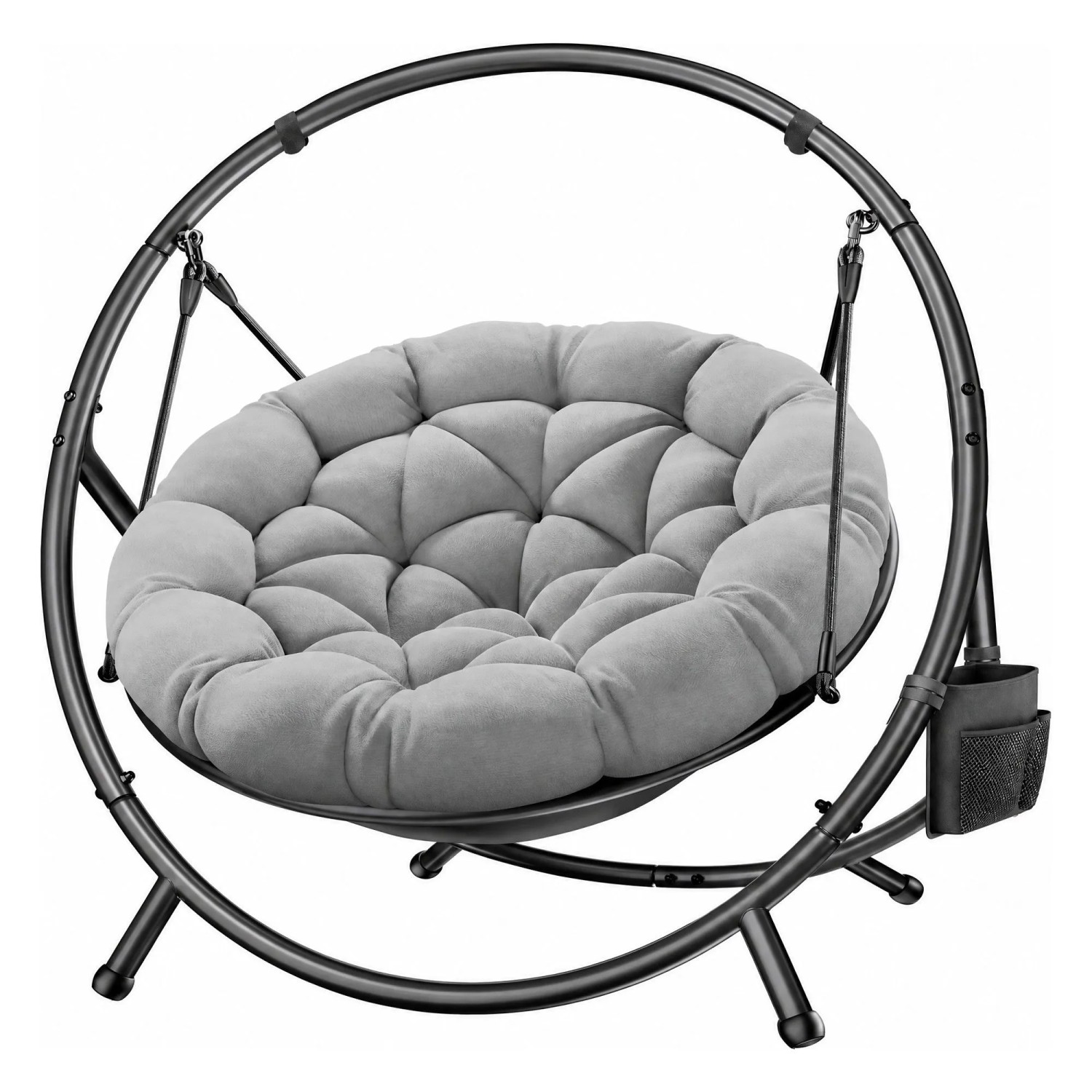 KESSER Hängesessel Bali Gestell und Kissen 150 kg Indoor und Outdoor Grau