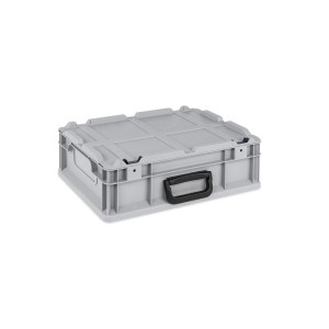Graue Eurobox NextGen Portable, 16 Liter, mit Tragegriff. Stapelbarer Eurobehälter für Transport und Lagerung.