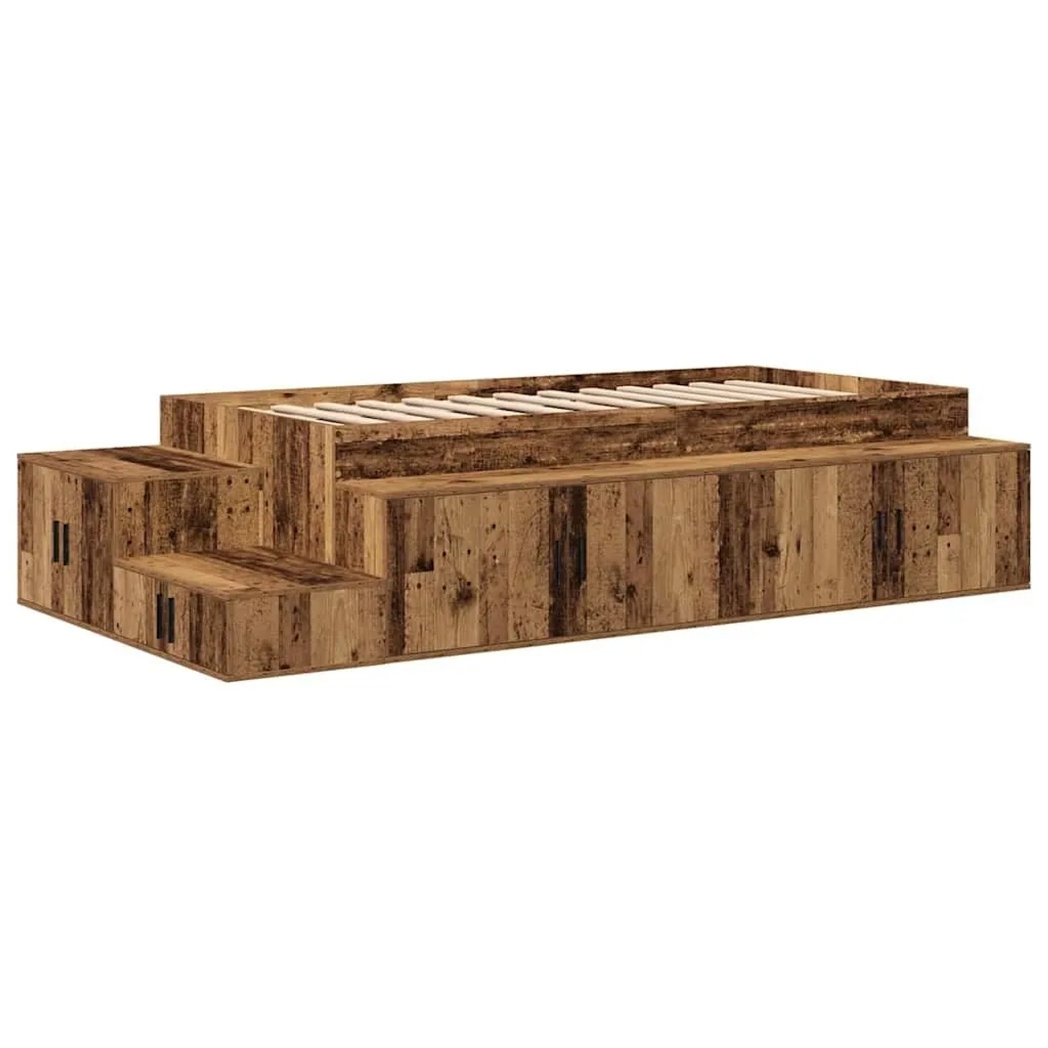 vidaXL Stauraumbett Altholz 90 cm Holzwerkstoff 3335587 günstig online kaufen