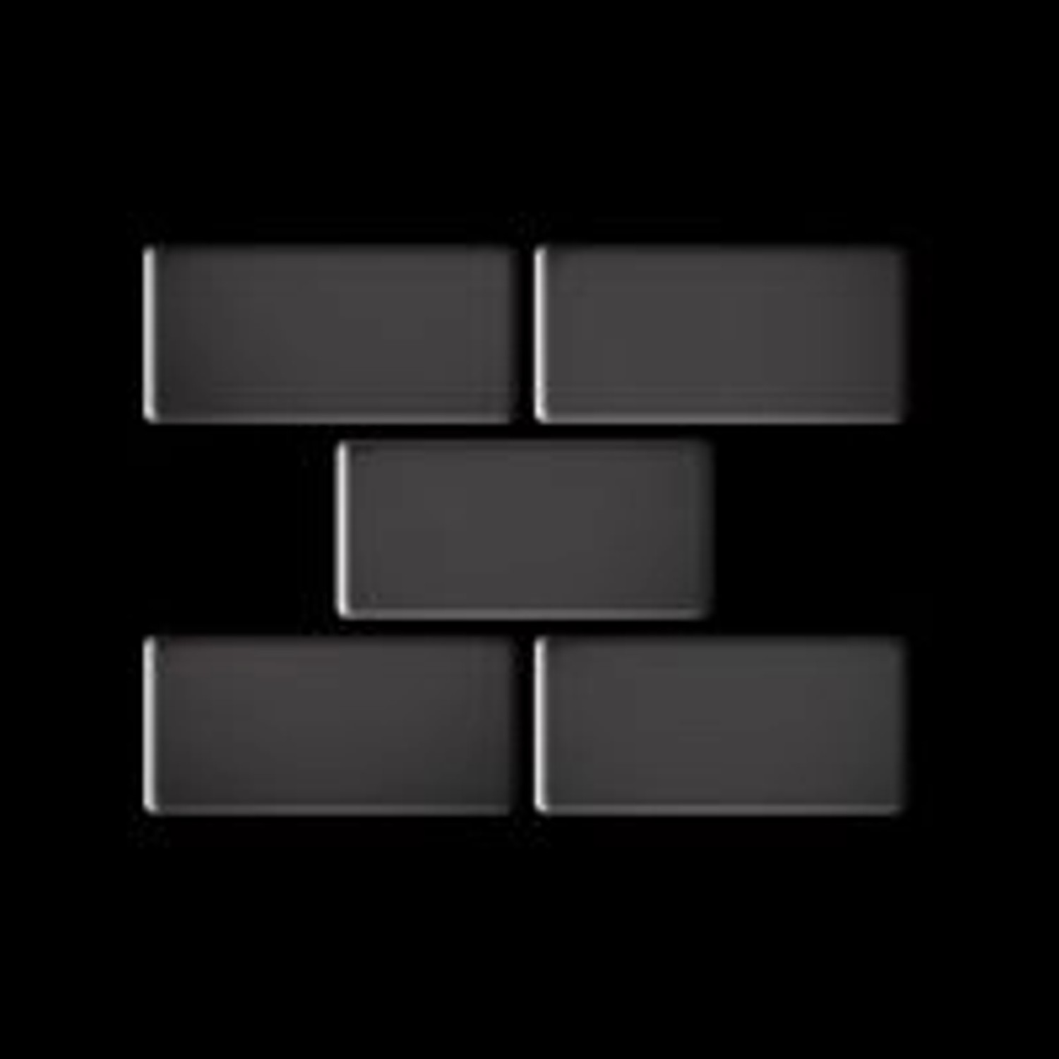 Hochglanz Mosaikfliese aus Titan in Dunkelgrau. Metall Mosaikfliesen für Wand.