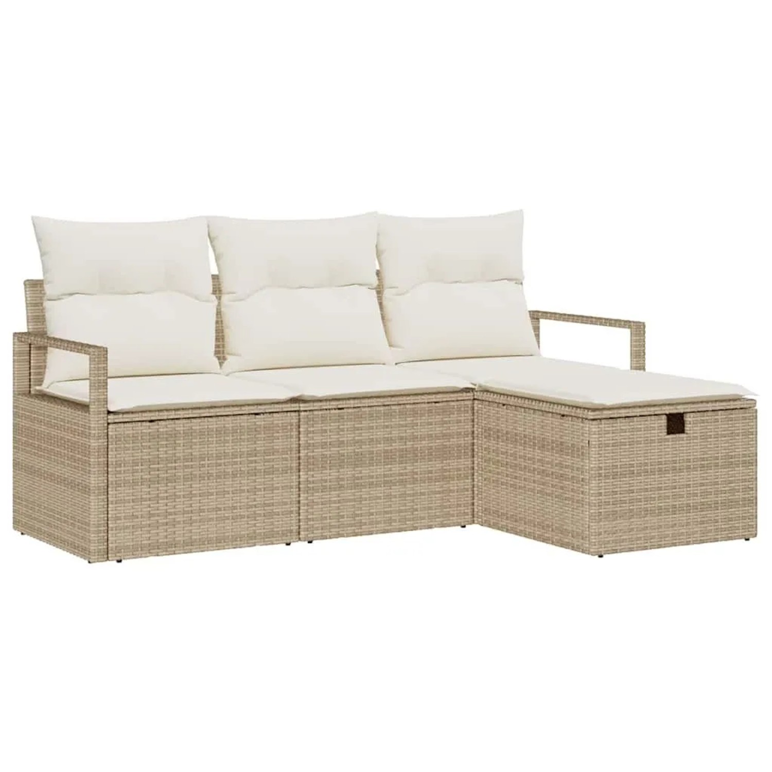 vidaXL Sofa Set mit Kissen 4-Tlg Beige und Creme Poly-Rattan 3359150 günstig online kaufen
