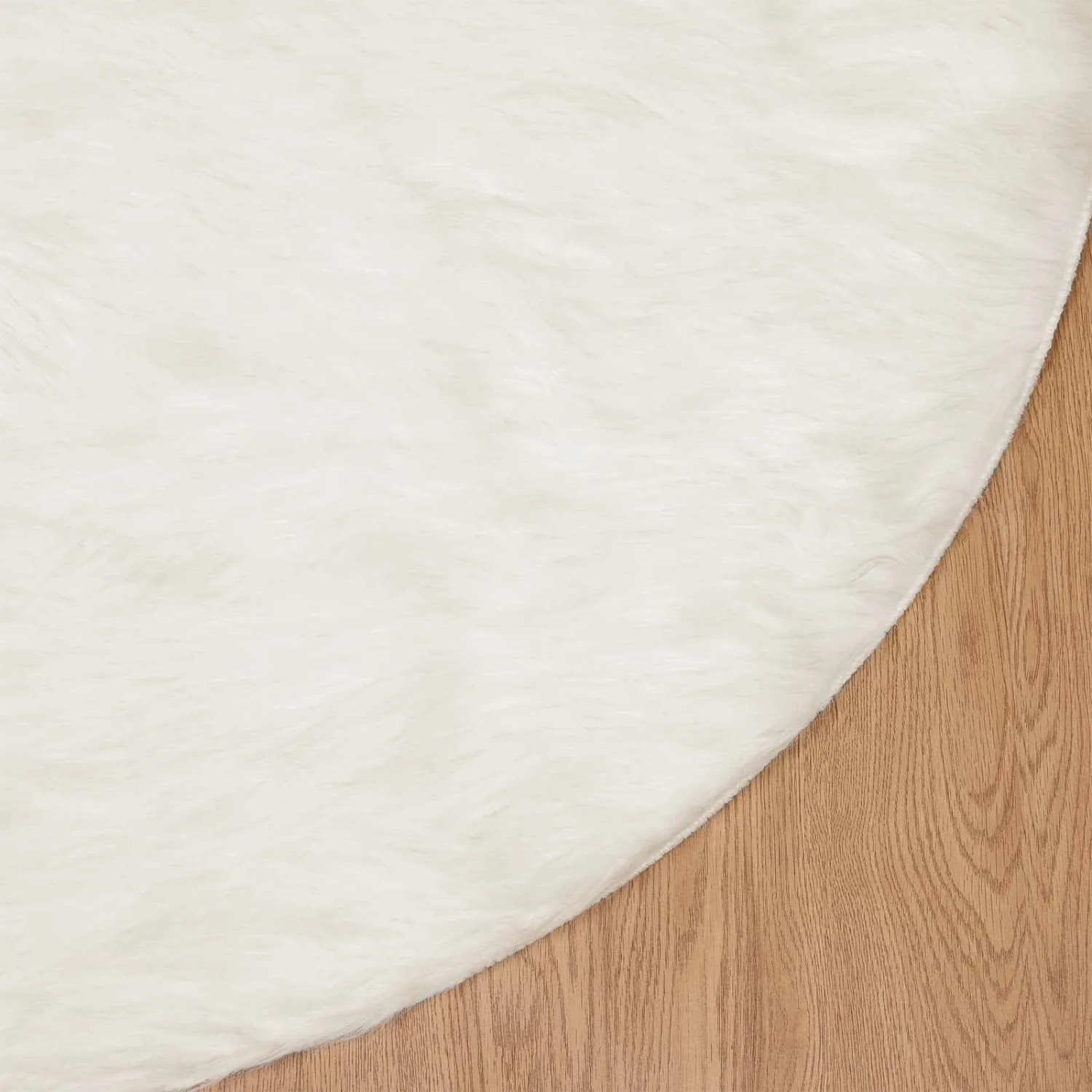 vidaXL Kunstschaffell Teppich Tafalla Weiß Ø 100 cm Polyester 42021470_8