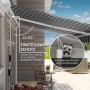 Outsunny Sonnenschirm Markise Aluminium Polyester Weiß Blau 395L x 245B x 350H cm_4