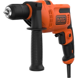 Black+Decker Schlagbohrmaschine BEH200K, 500 W, mit Zusatzhandgriff und Bohrfutter im Detail.