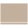 Beige einziehbare Markise aus Polyester und Metall, 300x250 cm, mit Wellenvolant für Terrasse.