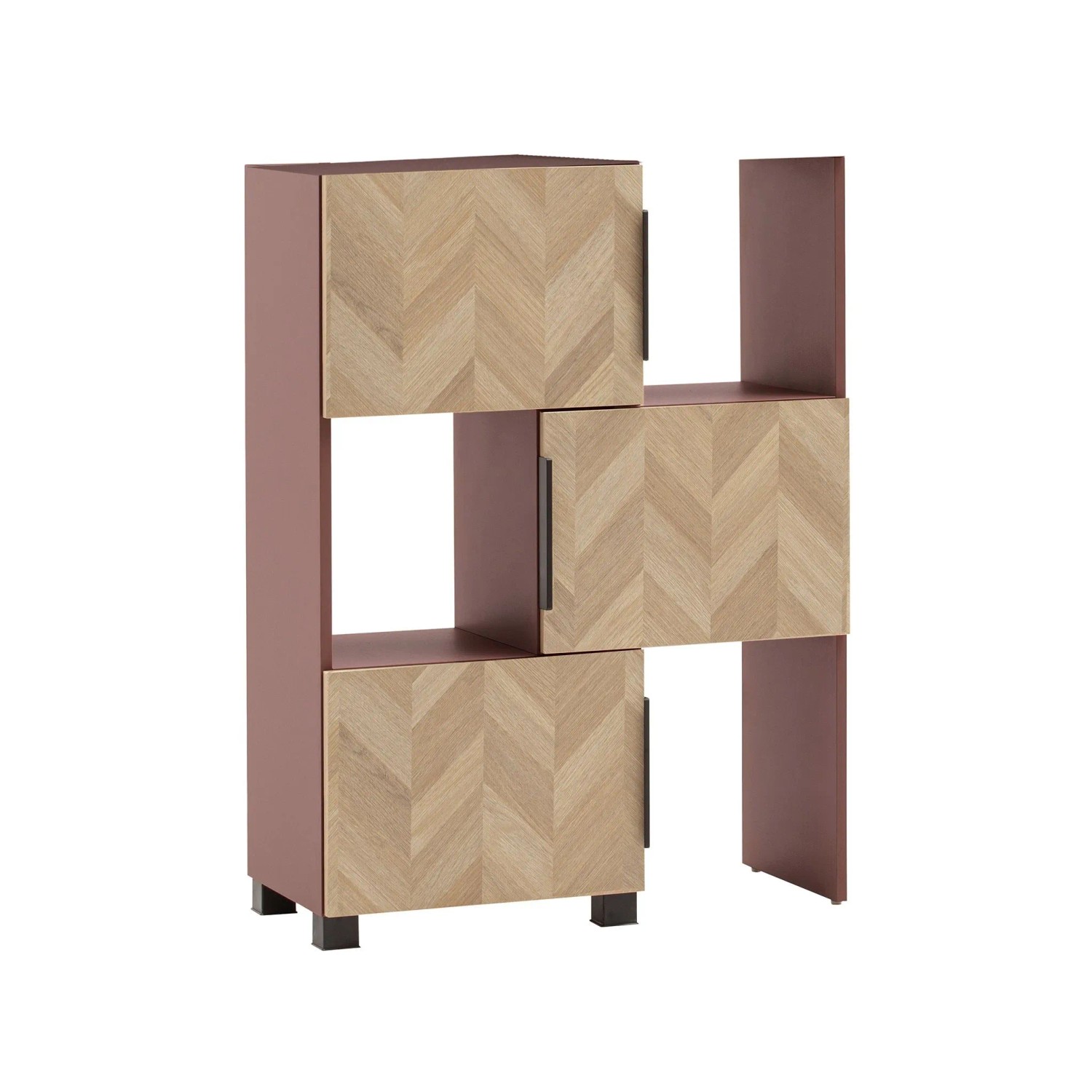 Schildmeyer Schieberegal Piazza 101,6 cm x 78 cm x 34,7 cm Mauve Fischgräte