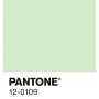 Farbprobe Alpina Innenfarbe Pantone Ambrosia Pastellgrün. Quadratischer Farbfleck mit Pantone-Code.