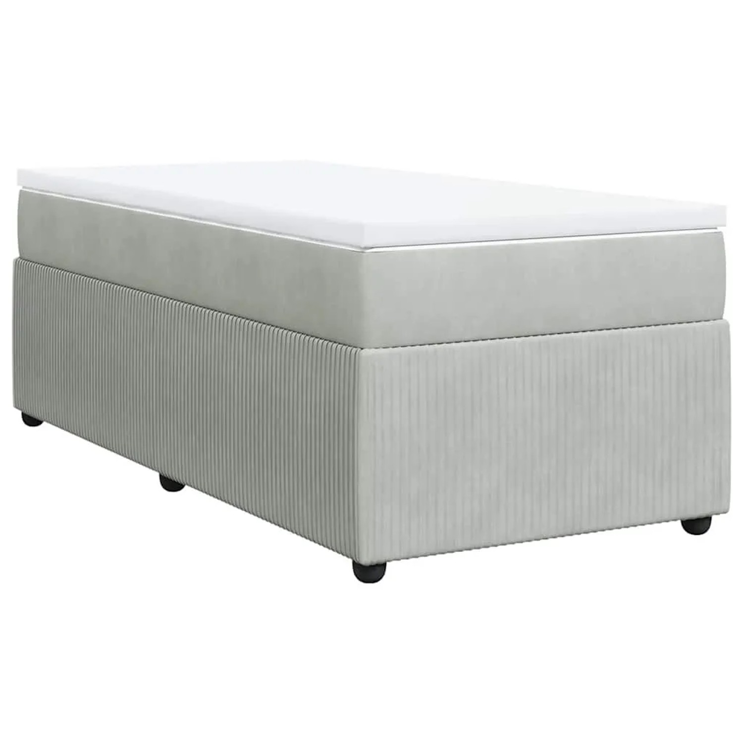 vidaXL Boxspringbett mit Matratze Hellgrau 80x200 cm Samt 3285602 günstig online kaufen