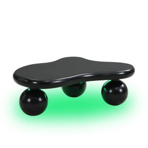 okwish Couchtisch Cloud Style mit LED-Beleuchtung Rundbein-Design Schwarz