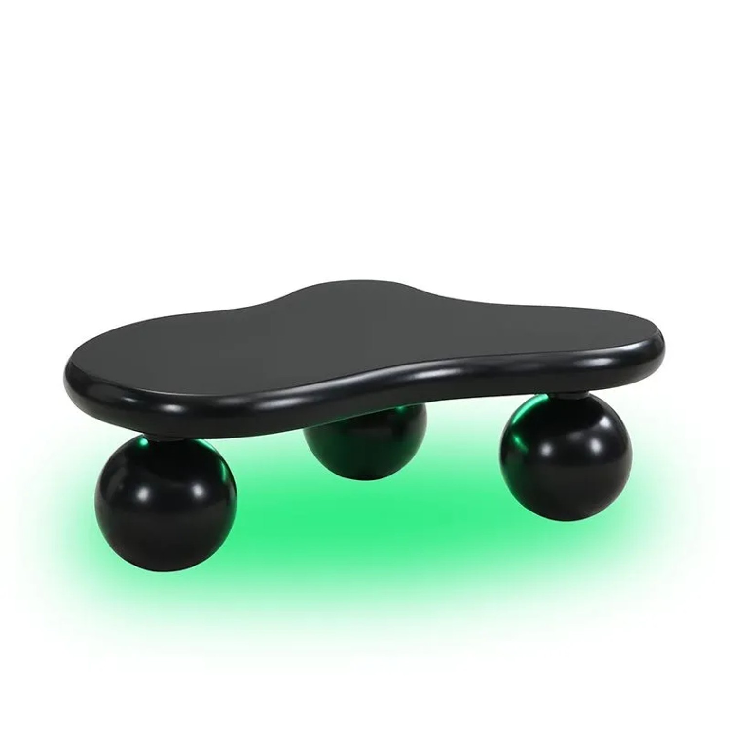okwish Couchtisch Cloud Style mit LED-Beleuchtung Rundbein-Design Schwarz