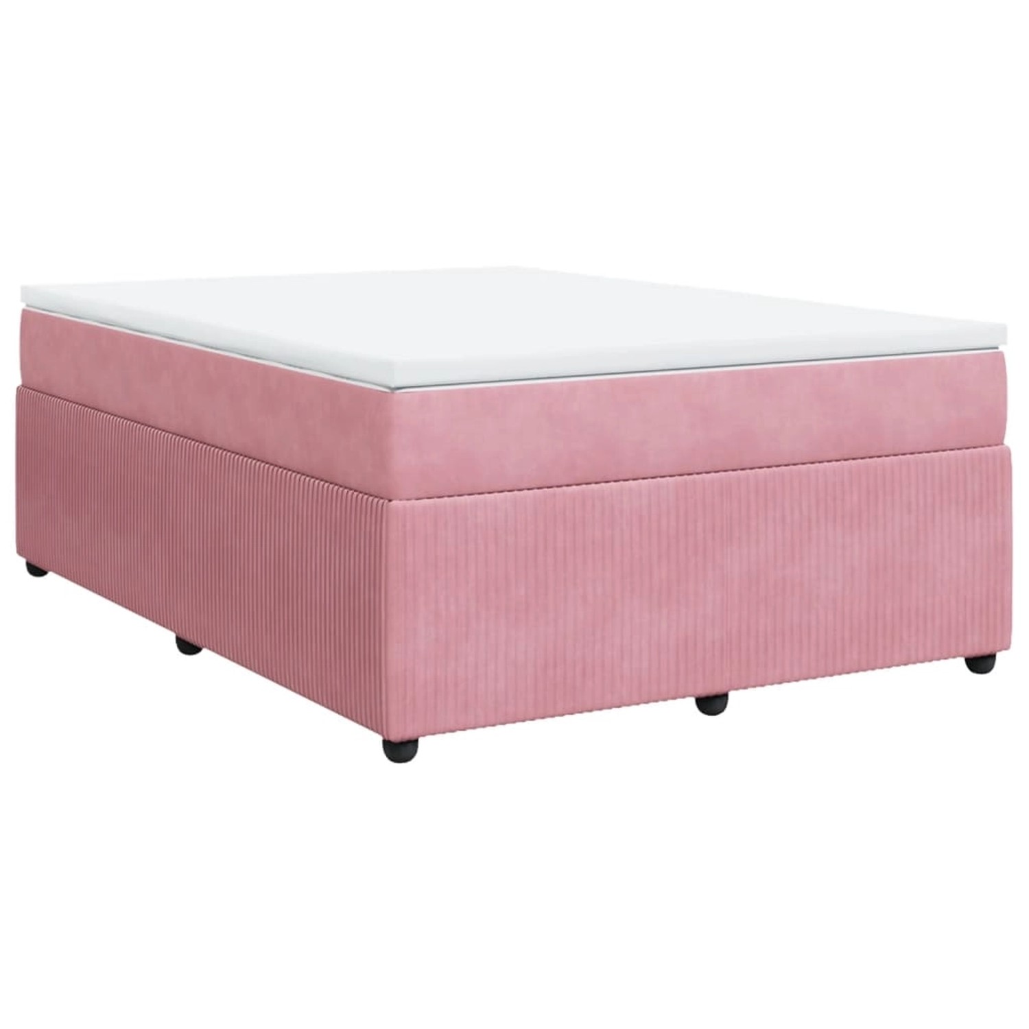 vidaXL Boxspringbett mit Matratze Rosa 160x200 cm Samt2100039 günstig online kaufen