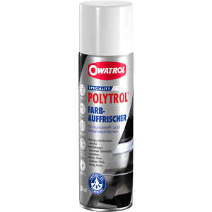 OWATROL POLYTROL Spray 0,25L: Farbauffrischer für Kunststoff und Metall im Kfz-Bereich.