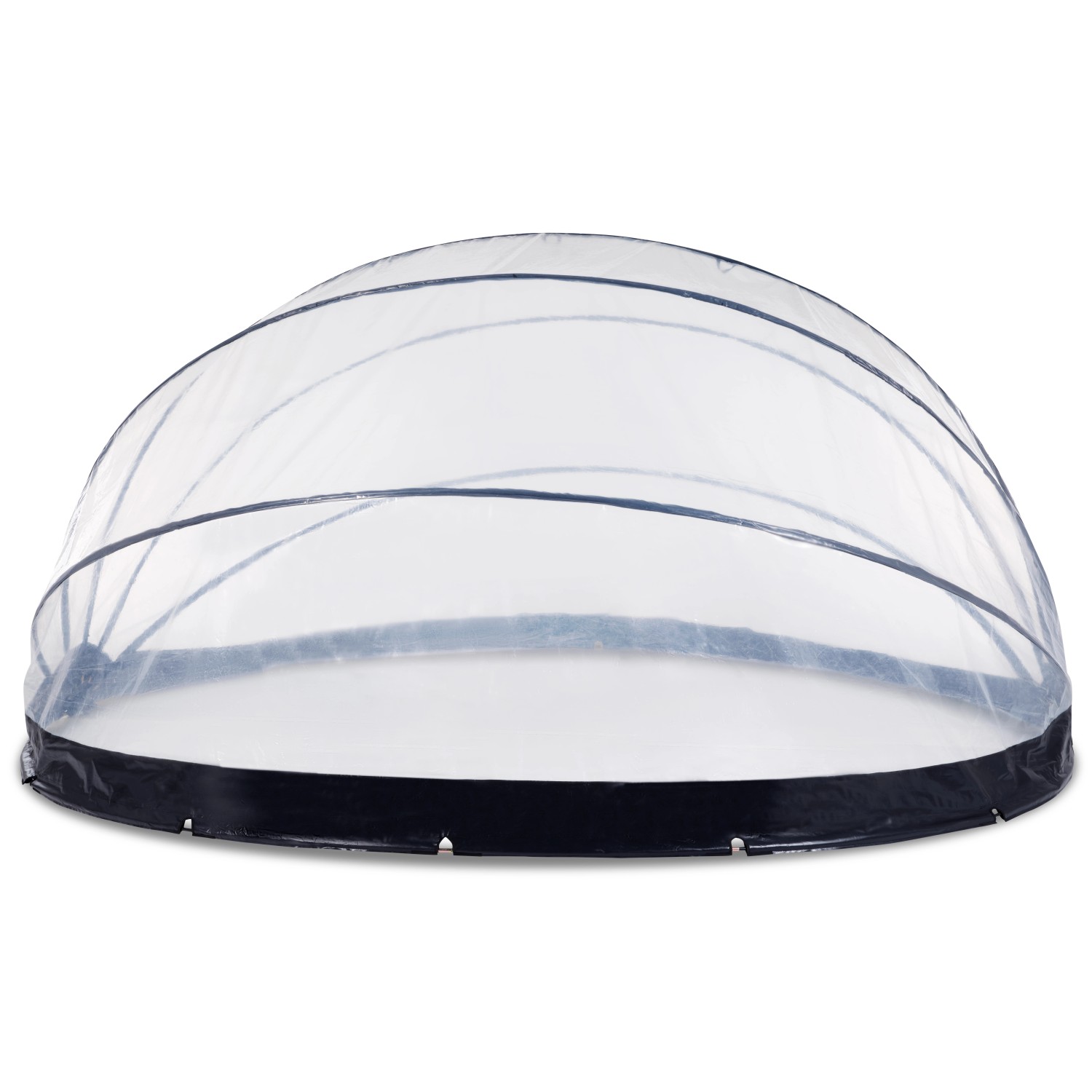 Transparente Exit Pool Abdeckung ECO Ø 550 cm für Aufstellpools, schützt vor Schmutz und erwärmt das Wasser.