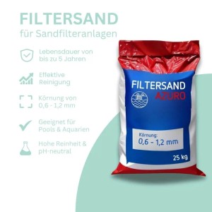Sack poolomio Filtersand für Sandfilteranlagen, 25 kg, Körnung 0,6-1,2 mm.