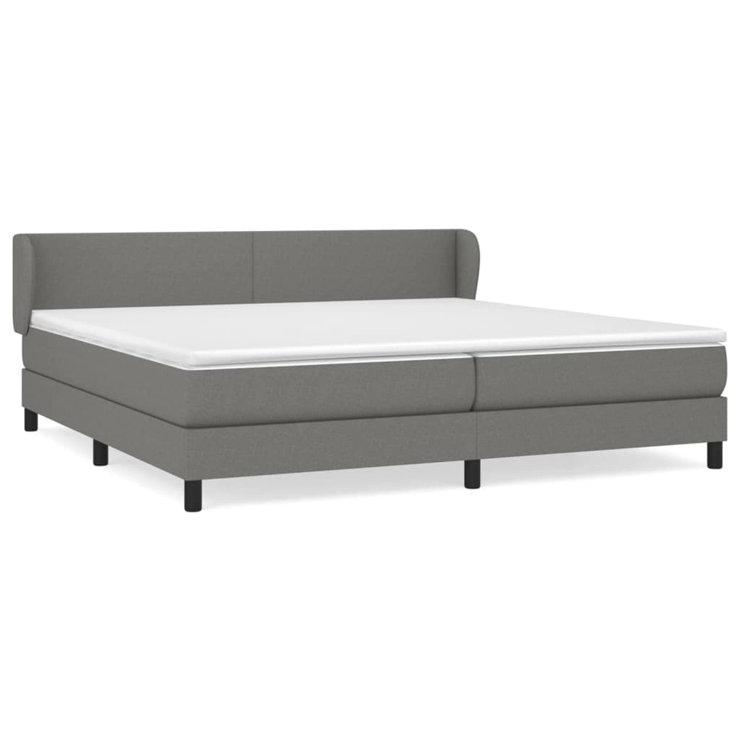vidaXL Boxspringbett mit Matratze Dunkelgrau 200x200 cm Stoff1395654
